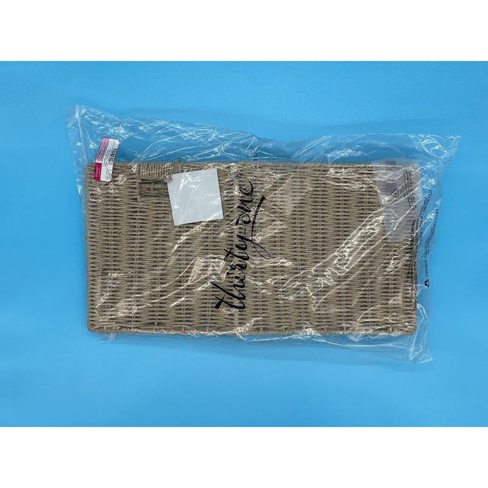 Thirty-One Gifts - Collapsible Cube Basket - Natural Basketweave